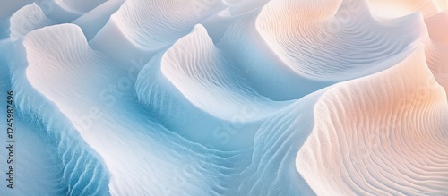 Abstract icy formations showcasing diverse textures and gradients in blue and white colors reflecting the beauty of frozen landscapes.