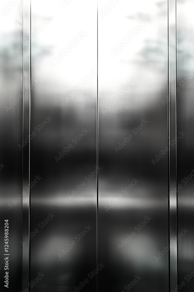 A sleek, modern elevator door with a metallic finish reflecting light and surroundings. Perfect for real estate, urban architecture, or transportation themes. A sleek, modern elevator door with a metallic finish reflecting light and surroundings. Perfect for real estate, urban architecture, or transportation themes.