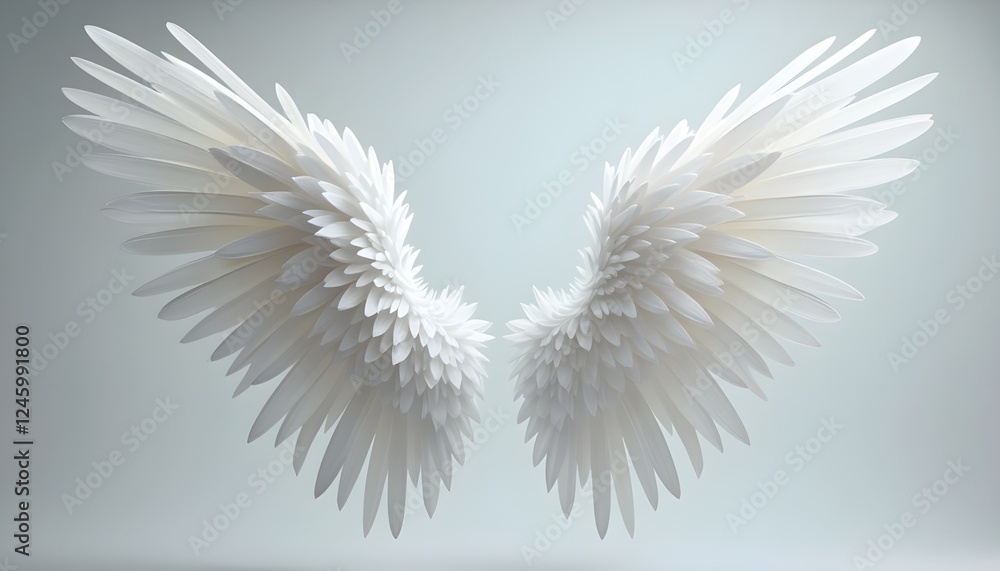 angel like white wings of feathers in vector style with premium ghrphic features on light background for photography and stage decorations angel like white wings of feathers in vector style with premium ghrphic features on light background for photography and stage decorations