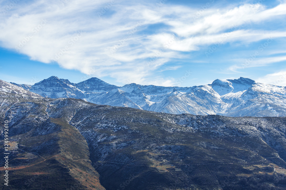 Snow-Capped Peaks of Alcazaba, Mulhacen, and Veleta Snow-Capped Peaks of Alcazaba, Mulhacen, and Veleta