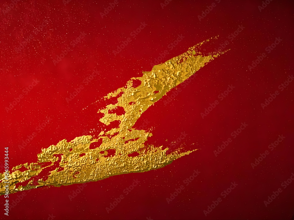 Fototapeta premium Red paper texture background with gold coating, 300dpi