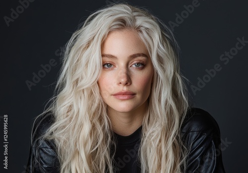 Portrait of a fair-skinned woman with long blonde hair.