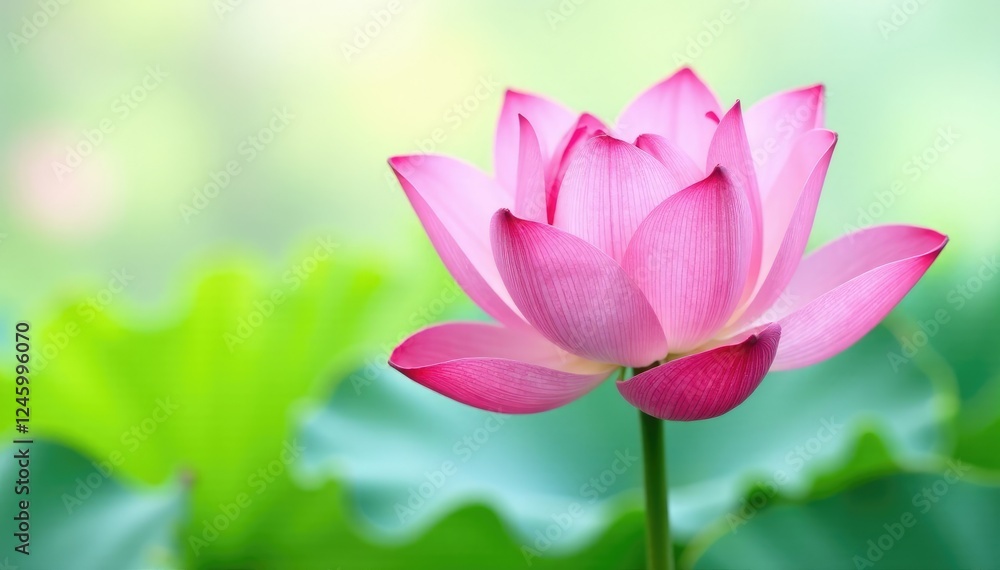 Delicate petals of lotus flower unfolding on white background, garden, serene Delicate petals of lotus flower unfolding on white background, garden, serene