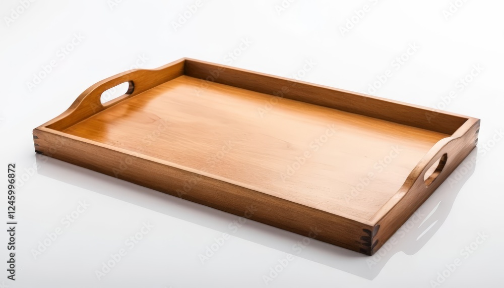 A natural wooden serving tray featuring stylish handles, perfect for serving drinks or appetizers while adding a charming touch to any home setting. A natural wooden serving tray featuring stylish handles, perfect for serving drinks or appetizers while adding a charming touch to any home setting.