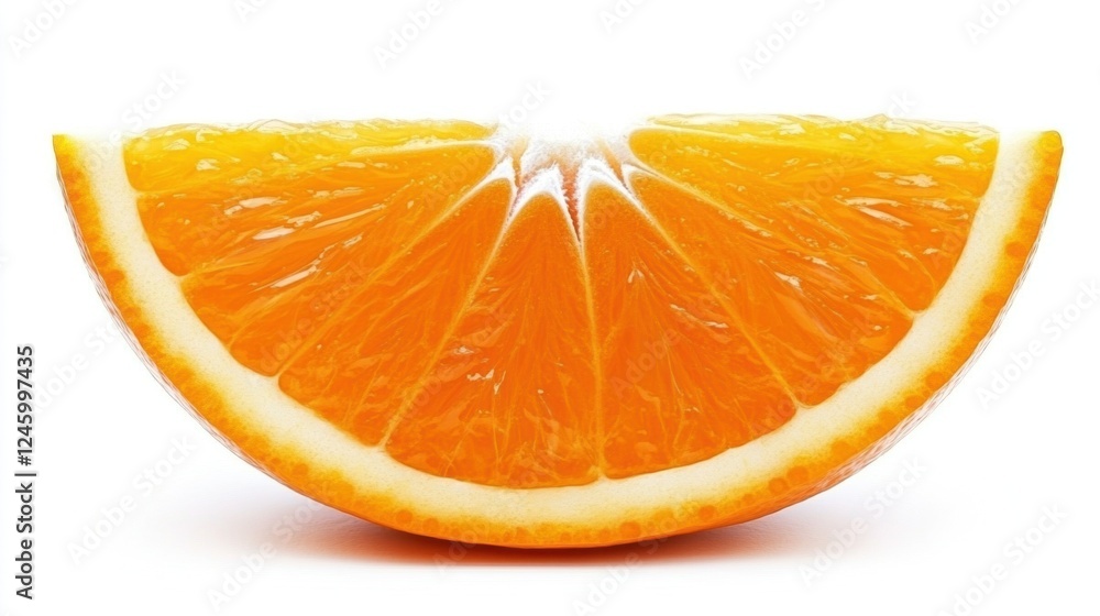 Fresh Orange Slice Showing Juicy Texture and Vibrant Color Fresh Orange Slice Showing Juicy Texture and Vibrant Color