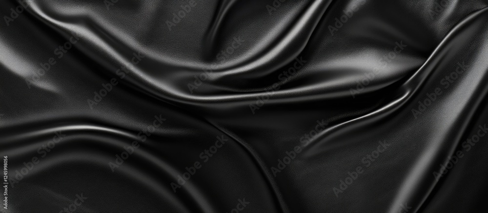 Fototapeta premium Luxury black leather cowhide texture smooth abstract background for design and fashion concepts
