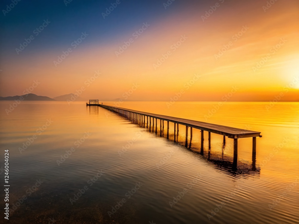 Minimalist Sunset Pier in Greece: Golden Hour on the Aegean Sea Minimalist Sunset Pier in Greece: Golden Hour on the Aegean Sea
