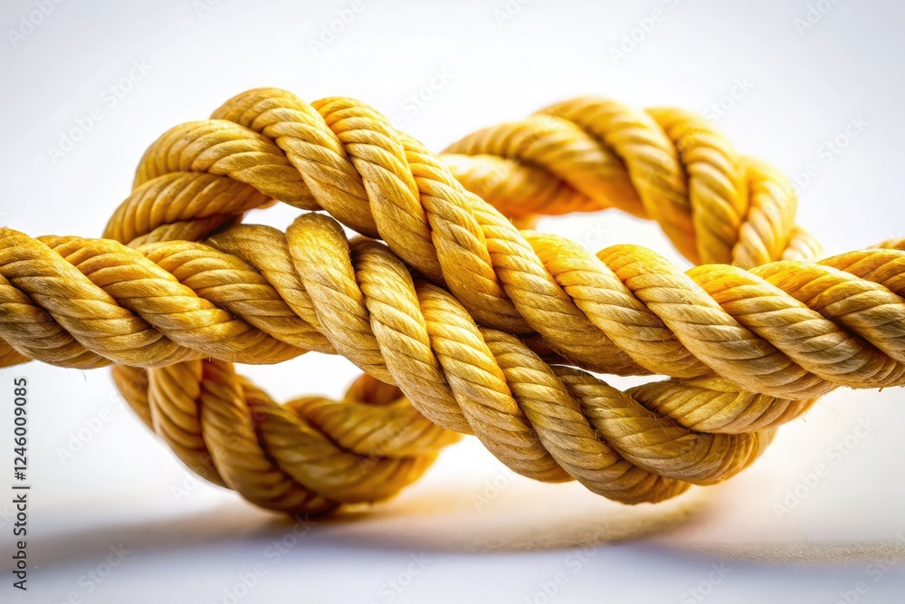 Intricate Simon rope bend, stark white, close-up night photography. Intricate Simon rope bend, stark white, close-up night photography.
