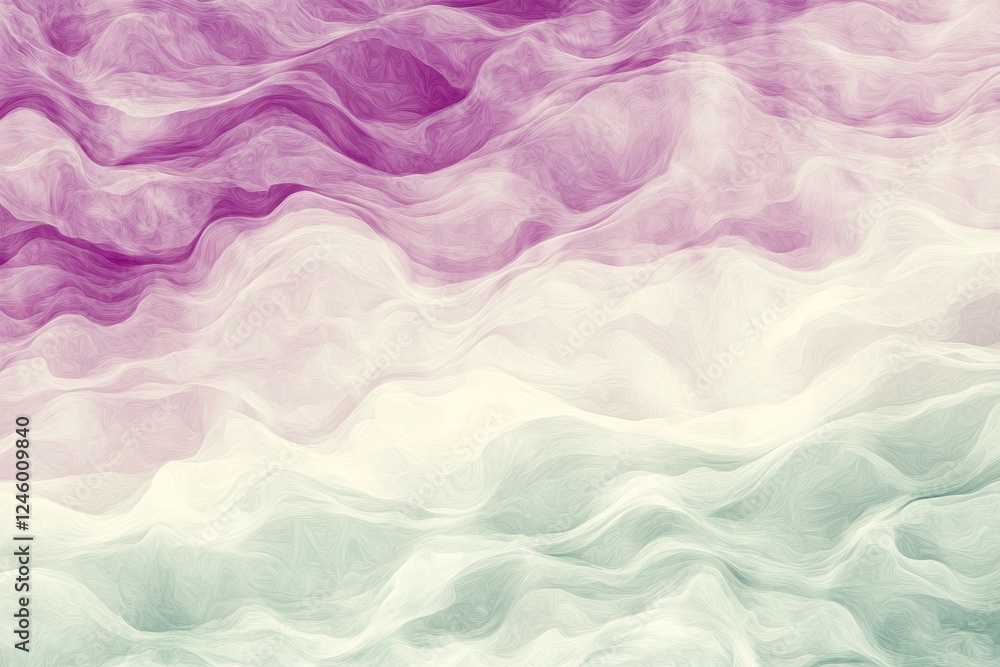 Fototapeta premium Abstract Wavy Texture with Purple Pink and White Pastel Tones Depicting Calm Flowing Motion