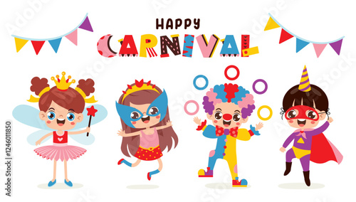 Carnival Drawing With Colorful Elements