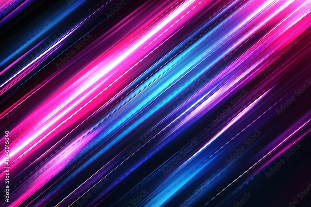 Vibrant Neon Light Streaks in Blue and Pink on a Dark Abstract Background Representing Speed and Energy Vibrant Neon Light Streaks in Blue and Pink on a Dark Abstract Background Representing Speed and Energy