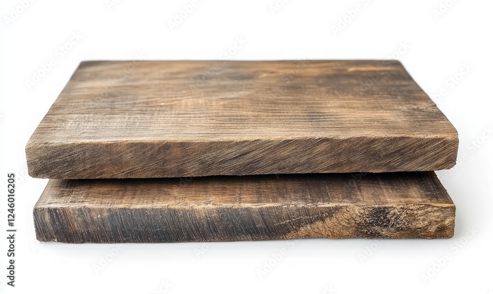 Two Wooden Cutting Boards Stacked on a White Background - Perfect for Kitchen or Culinary Use in Food Preparation and Presentation Two Wooden Cutting Boards Stacked on a White Background - Perfect for Kitchen or Culinary Use in Food Preparation and Presentation