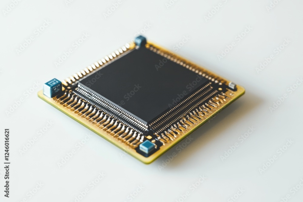 Microchip, technology, closeup, white background, innovation Microchip, technology, closeup, white background, innovation