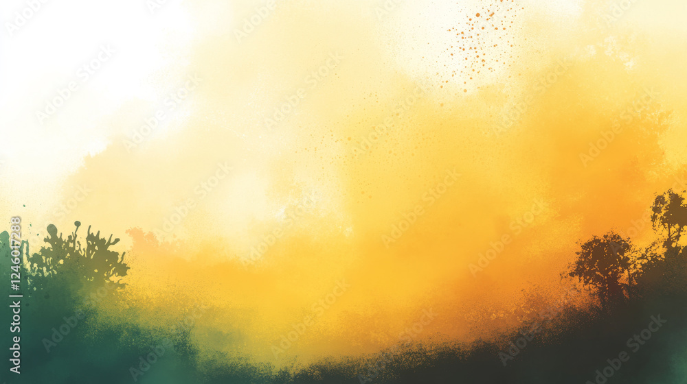 Vibrant abstract landscape with yellow and green hues Vibrant abstract landscape with yellow and green hues