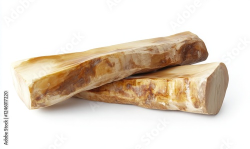 Two Wooden Logs on a White Background for Natural Decor or Art Projects