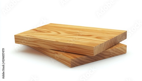 Two Wooden Planks on a White Background Perfect for Construction or Carpentry Projects