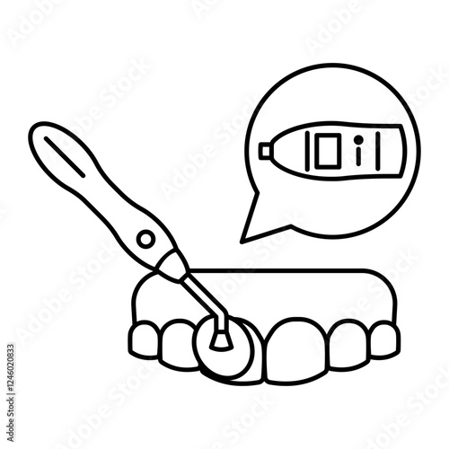 dental lazer procedures concentrated beam of light to remove shape tissue concept, Teeth Whitening or deep Cleaning vector icon design, Dentistry symbol, Healthcare sign Dental instrument illustration