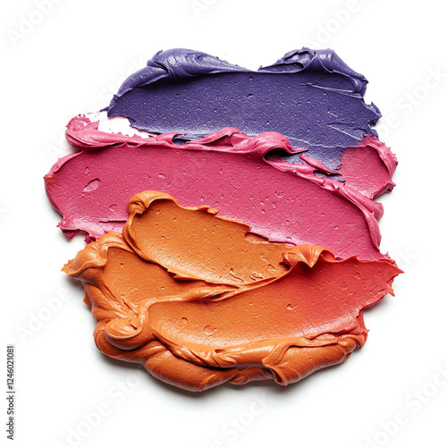 watercolor paints and brushes strokes on white background