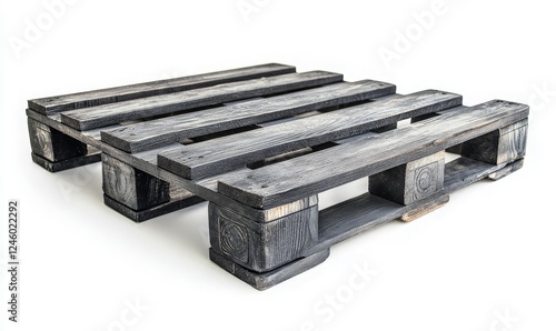 Wooden Pallet on White Background - Essential Industrial Shipping and Storage Tool for Efficient Logistics and Transportation Solutions