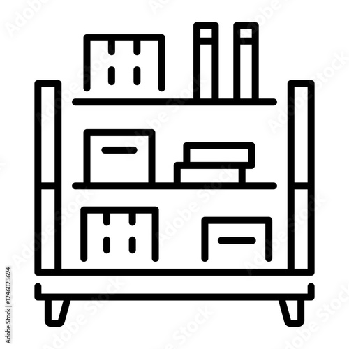 Bookshelf icon in linear style 