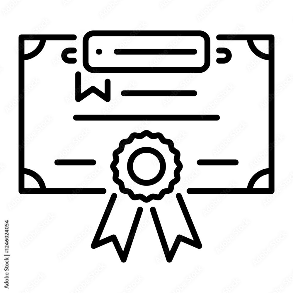 Academic certificate icon in linear style Academic certificate icon in linear style