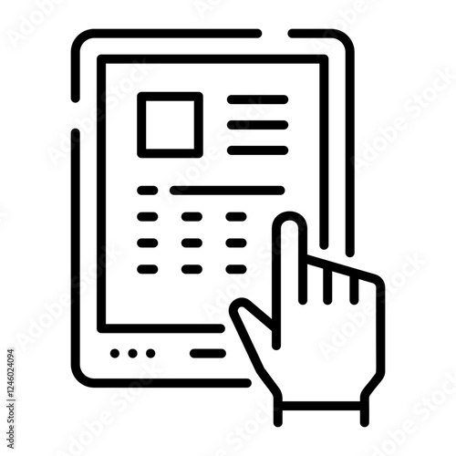 Online reading icon in linear style 