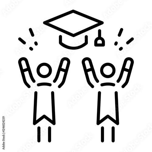 Student convocation celebration icon in linear style  photo