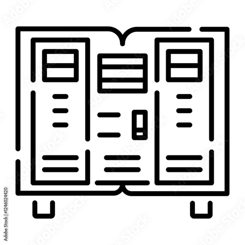 Lockers room icon in linear style 