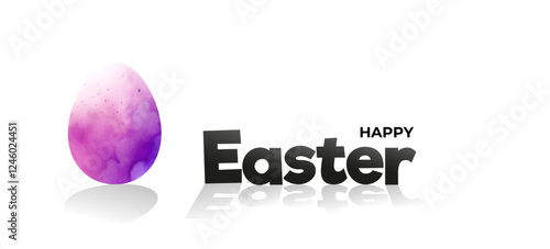 Watercolour Happy Easter background, cover, egg on the white isolated background, vector