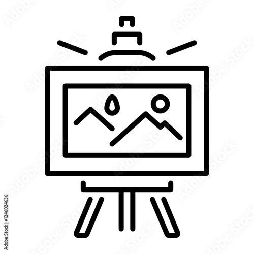 Painting canvas icon in line style 