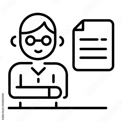 Student exam icon in linear style 