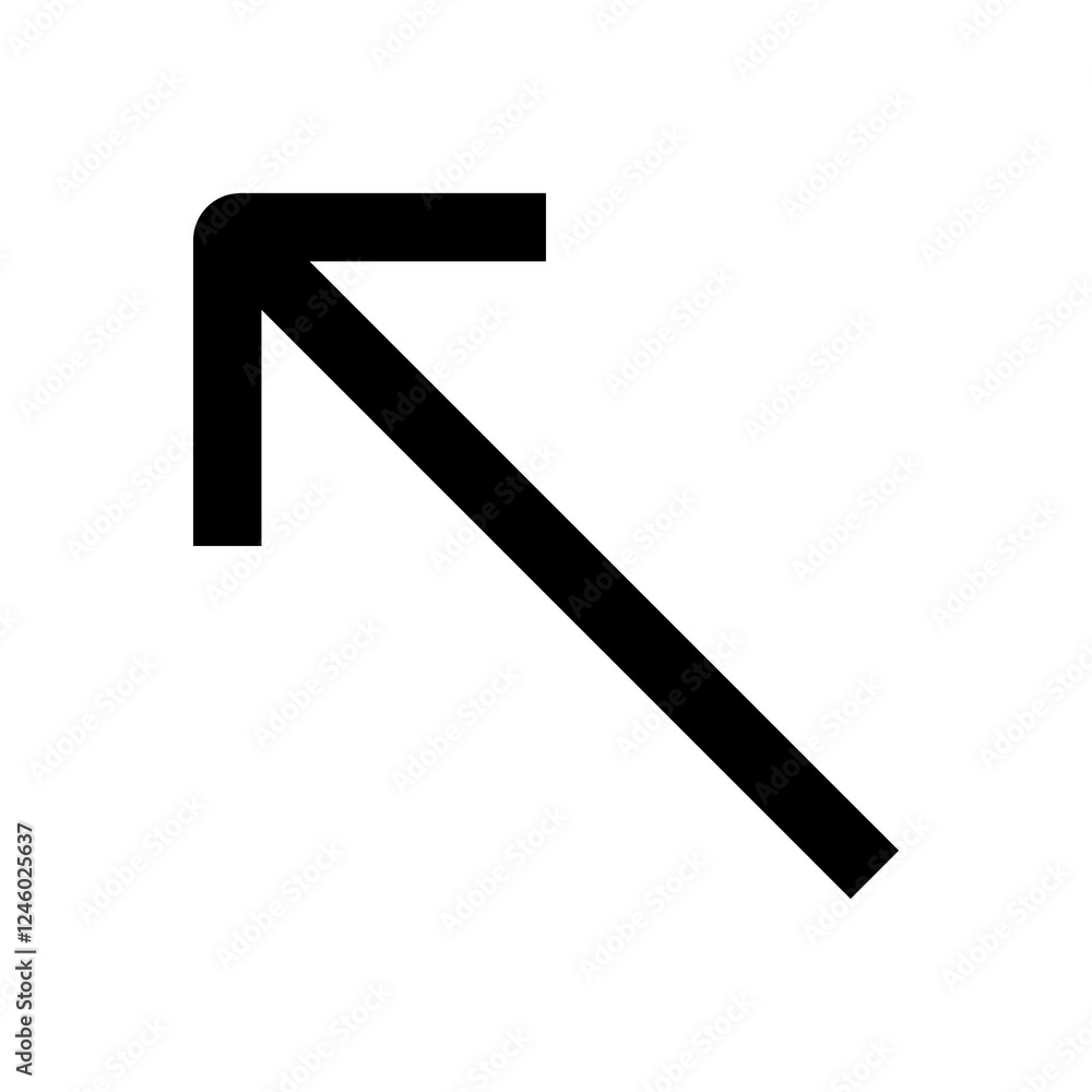Arrow-up-left icon in black, outline style and transparent background
Arrow-up-left icon in black, outline style and transparent background
