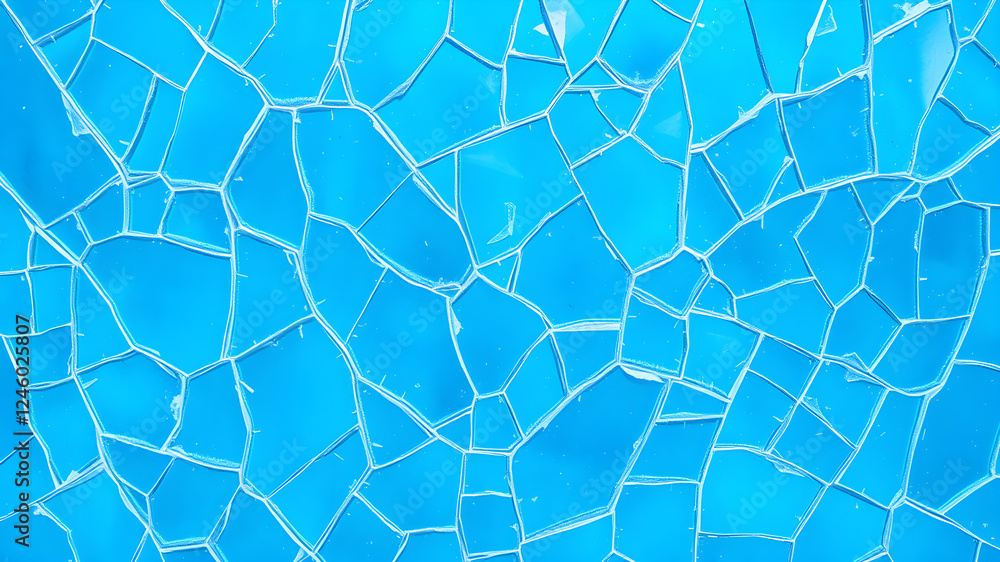Obraz premium Broken blue glass surface texture. Background for banner, backdrop or texture. Generative AI