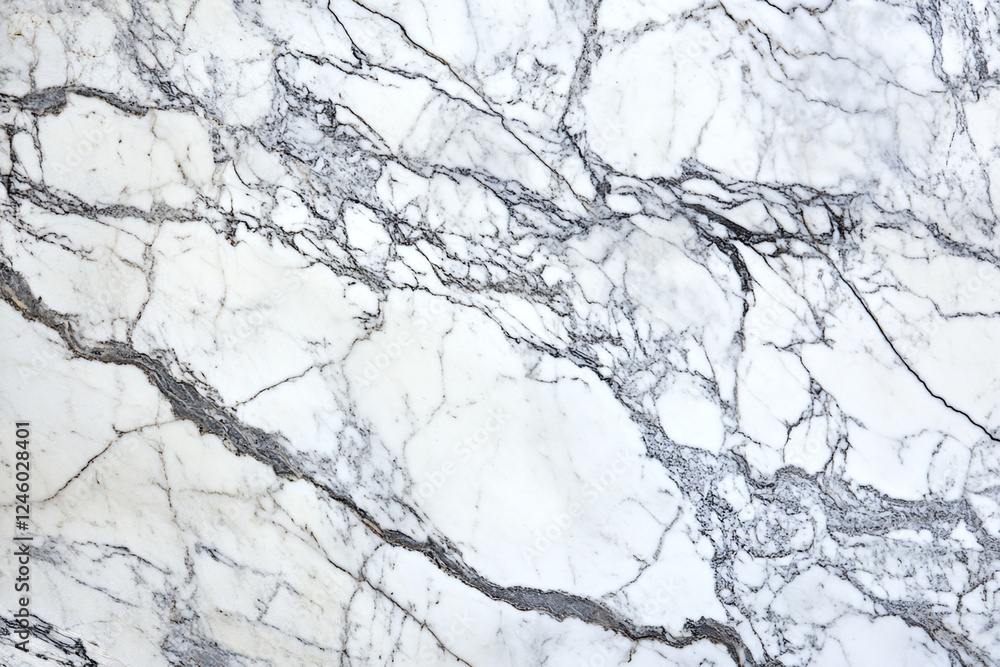 Fototapeta premium White Marble Texture with Natural Black Veins for Background Design and Modern Interior Patterns