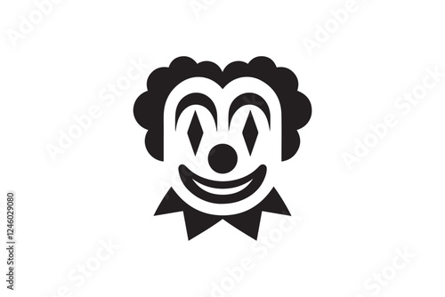 clown vector silhouette isolated in white background