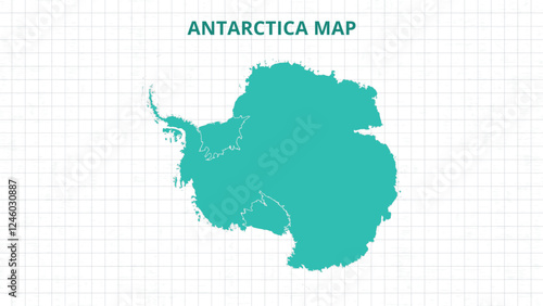 A Map highlighting Antarctica Map, Antarctica modern map with Grey Color Hi detailed Vector, geographical borders