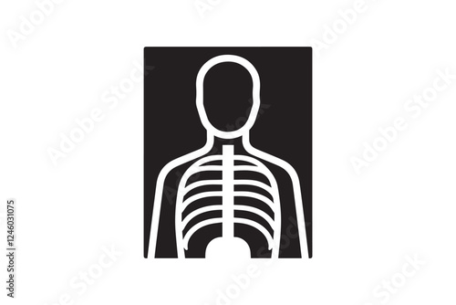 Human x-ray vector silhouette isolated in white background