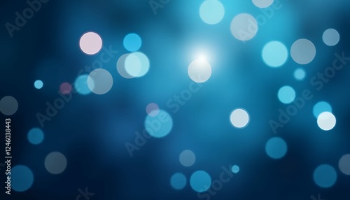 Dreamy abstract blue defocused bokeh background with glowing light orbs and a soft, atmospheric blur, perfect for elegant and magical designs