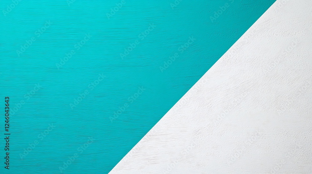 Fototapeta premium A serene image showcasing a turquoise water surface contrasting with a white textured area, creating a tranquil and modern aesthetic.