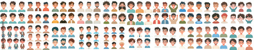 young male avatar vector set young male avatar vector set