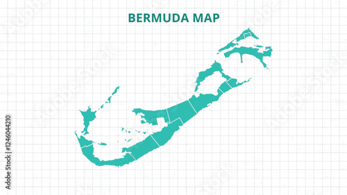 A Map highlighting Bermuda Map, Bermuda modern map with Grey Color Hi detailed Vector, geographical borders