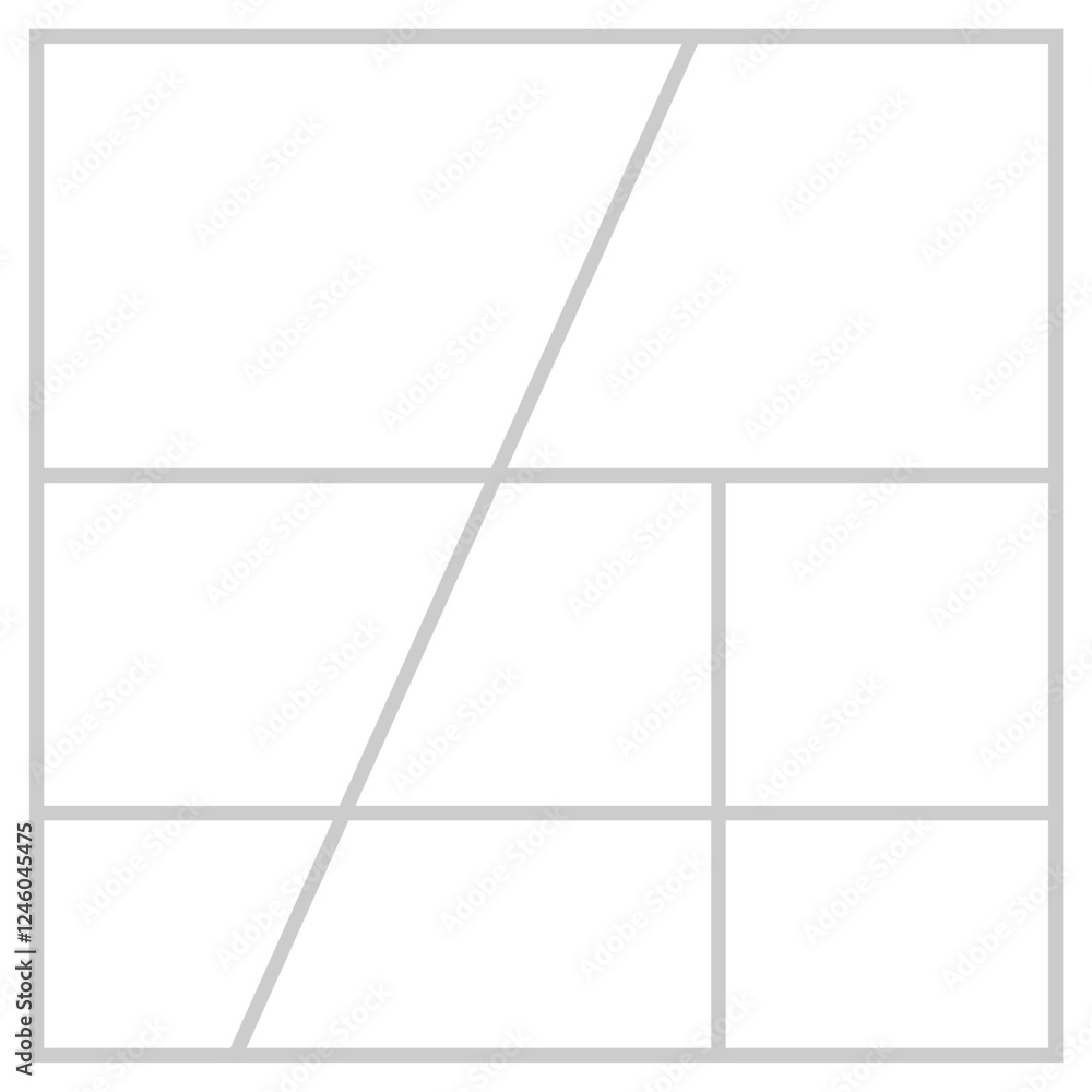 Fototapeta premium Minimalist vector collage with empty white photo frames, perfect for creating personalized photo layouts or digital galleries design