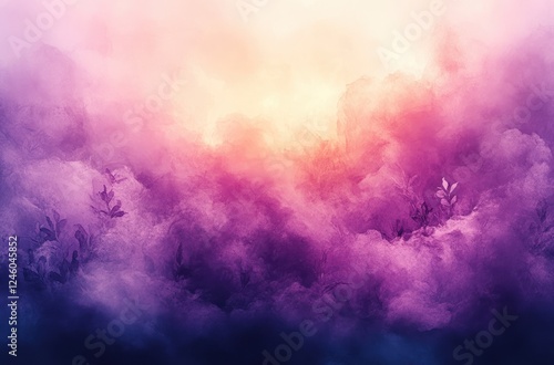 watercolor background abstract lavender peach pink orange yellow purple dreamy serene soft daylight organic shapes photo