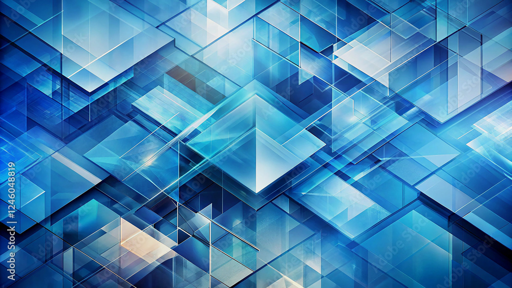 Abstract Geometric Design with Deep Blue Hues Abstract Geometric Design with Deep Blue Hues