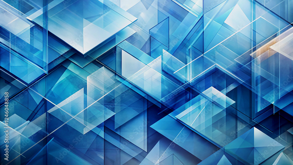 Abstract Geometric Design with Deep Blue Hues Abstract Geometric Design with Deep Blue Hues
