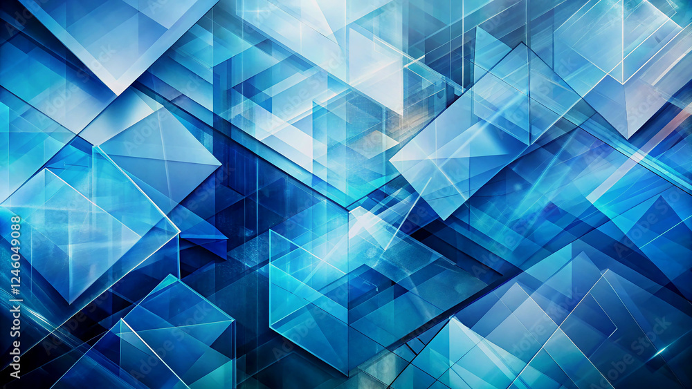 Abstract Geometric Design with Deep Blue Hues Abstract Geometric Design with Deep Blue Hues