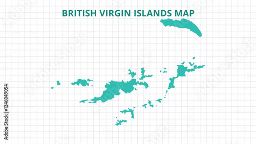 A Map highlighting British Virgin Islands Map, British Virgin Islands modern map with Grey Color Hi detailed Vector, geographical borders