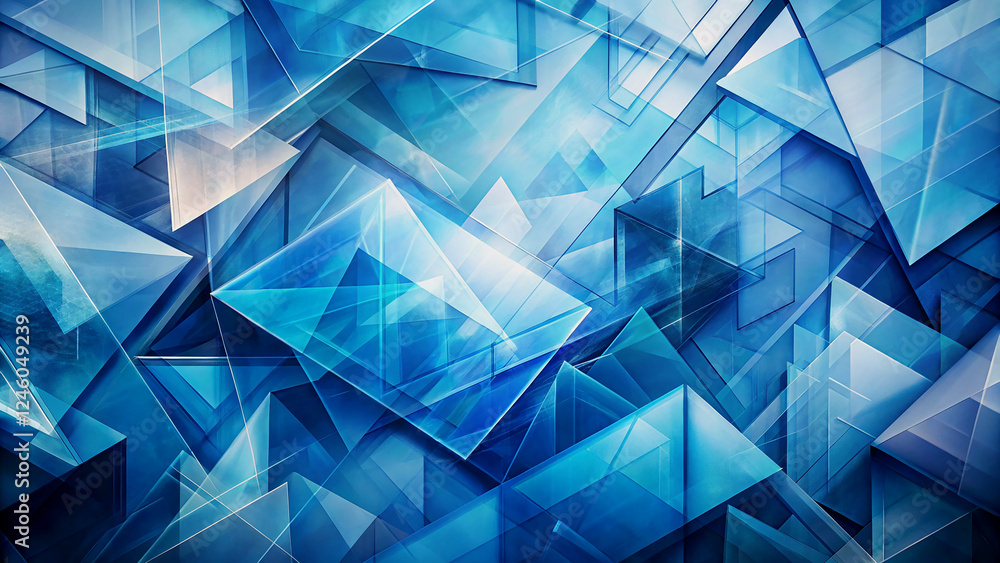 Abstract Geometric Design with Deep Blue Hues Abstract Geometric Design with Deep Blue Hues