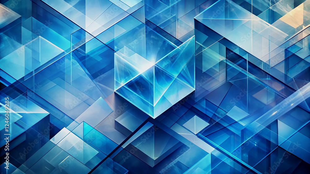 Abstract Geometric Design with Deep Blue Hues Abstract Geometric Design with Deep Blue Hues