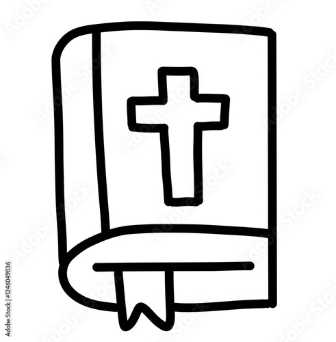 Holy Bible with cross doodle illustration icon svg clipart book read learn symbol christmas easter catholic jesus christ